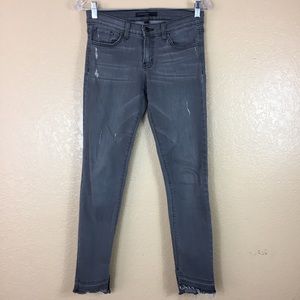 Flying monkey platinum distressed gray jeans